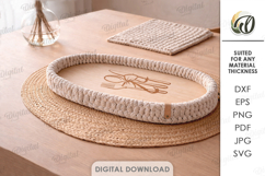 Crochet Basket Tray Bases Bundle Laser Cut. Basket Base SVG Product Image 6