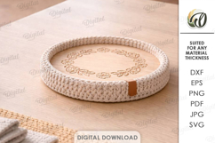 Crochet Basket Tray Base Laser Cut. Crochet Base SVG Product Image 1