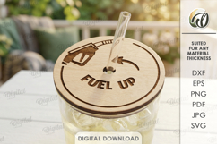 3D Cup Cover Laser Cut. Engraved Cup Topper SVG Product Image 1