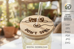 3D Cup Cover Laser Cut. Engraved Cup Topper SVG Product Image 1