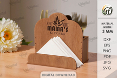 3D Cutlery Organizer Laser Cut. Kitchen Organizer SVG Product Image 1