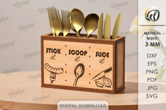 3D Cutlery Organizer Laser Cut. Kitchen Organizer SVG Product Image 1