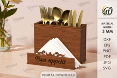 3D Cutlery Organizer Laser Cut. Kitchen Organizer SVG Product Image 1
