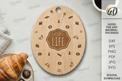 Kitchen Cutting Board Laser Cut. Engraved Cutting Board SVG Product Image 1