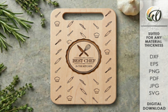 Kitchen Cutting Board Laser Cut. Engraved Cutting Board SVG Product Image 1