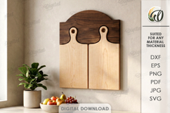 Cutting Board With Holder Laser Cut. Chopping Board SVG Product Image 1