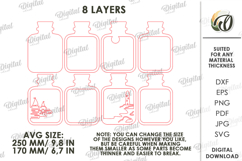 3D Decors In Bottles Bundle Laser Cut. Standing Decor SVG Product Image 3
