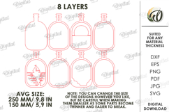 3D Bottle Decor Laser Cut. Standing Decor SVG Product Image 2