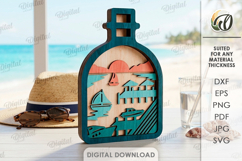 3D Bottle Decor Laser Cut. Standing Decor SVG Product Image 1