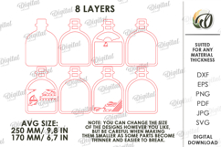 3D Bottle Decor Laser Cut. Standing Decor SVG Product Image 2