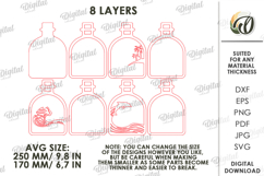 3D Bottle Decor Laser Cut. Standing Decor SVG Product Image 2