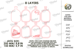 3D Bottle Decor Laser Cut. Standing Decor SVG Product Image 2