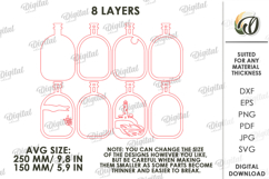 3D Bottle Decor Laser Cut. Standing Decor SVG Product Image 2