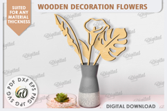 Wooden Decoration Flowers Laser Cut. Wooden Wildflowers SVG Product Image 1