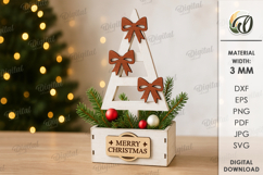 Christmas Decorative Box Laser Cut. Wooden Christmas Box SVG Product Image 1