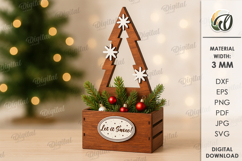 Christmas Decorative Box Laser Cut. Wooden Christmas Box SVG Product Image 1