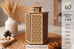 3D Decorative Lanterns Bundle Laser Cut. Candle Holder SVG Product Image 5