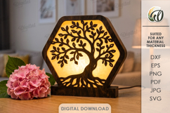 Decorative Lamp Laser Cut. Led Light Lamp. Lightbox SVG Product Image 1