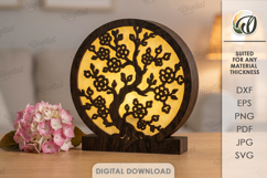 Decorative Lamp Laser Cut. Led Light Lamp. Lightbox SVG Product Image 1