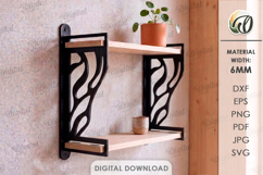 Decorative Wall Shelves Bundle Laser Cut. Display Shelf SVG Product Image 13
