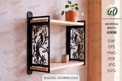 Decorative Wall Shelves Bundle Laser Cut. Display Shelf SVG Product Image 11