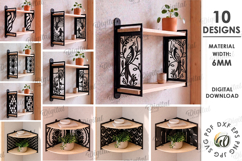 Decorative Wall Shelves Bundle Laser Cut. Display Shelf SVG Product Image 1