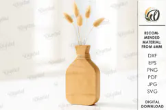 Decorative Vase Laser Cut. Wooden Flower Holder SVG Product Image 1
