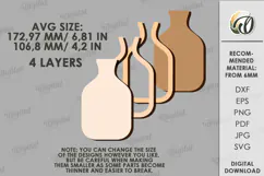 Decorative Vase Laser Cut. Wooden Flower Holder SVG Product Image 2