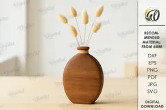 Decorative Vase Laser Cut. Wooden Flower Holder SVG Product Image 1