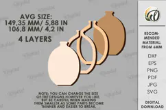 Decorative Vase Laser Cut. Wooden Flower Holder SVG Product Image 2