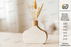 Decorative Vase Laser Cut. Wooden Flower Holder SVG Product Image 1