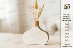 Decorative Vase Laser Cut. Wooden Flower Holder SVG Product Image 1
