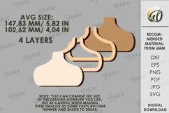 Decorative Vase Laser Cut. Wooden Flower Holder SVG Product Image 2