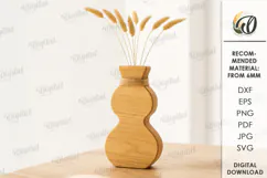 Decorative Vase Laser Cut. Wooden Flower Holder SVG Product Image 1