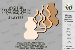 Decorative Vase Laser Cut. Wooden Flower Holder SVG Product Image 2