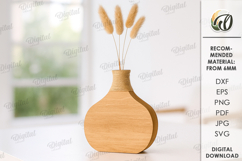 Decorative Vase Laser Cut. Wooden Flower Holder SVG Product Image 1