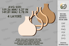 Decorative Vase Laser Cut. Wooden Flower Holder SVG Product Image 2