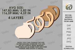 Decorative Vase Laser Cut. Wooden Flower Holder SVG Product Image 2