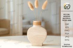 Decorative Vase Laser Cut. Wooden Flower Holder SVG Product Image 1