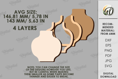 Decorative Vase Laser Cut. Wooden Flower Holder SVG Product Image 2