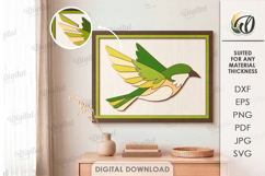 3D Decorative Wall Laser Cut. Wall Decor. Hummingbird SVG Product Image 1
