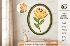 3D Decorative Wall Laser Cut. Wall Decor. Flower SVG Product Image 1