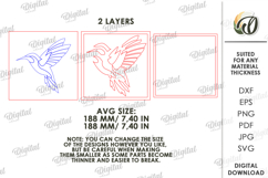 3D Decorative Wall Laser Cut. Wall Decor. Hummingbird SVG Product Image 2