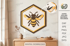 3D Decorative Wall Laser Cut. Wall Decor. Bee SVG Product Image 1