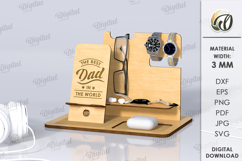 Desk Organizer Bundle Lasercut. 3D Phone Docking Station SVG Product Image 6