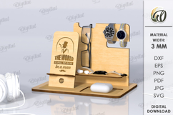 Desk Organizer Bundle Lasercut. 3D Phone Docking Station SVG Product Image 15