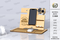 Desk Organizer Bundle Lasercut. 3D Phone Docking Station SVG Product Image 7