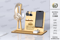 Wooden Desk Organizer Laser Cut. 3D Phone Docking Station Product Image 1
