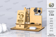Desk Organizer Bundle Lasercut. 3D Phone Docking Station SVG Product Image 10