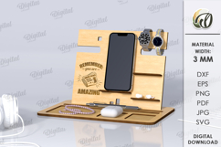 Desk Organizer Bundle Lasercut. 3D Phone Docking Station SVG Product Image 11